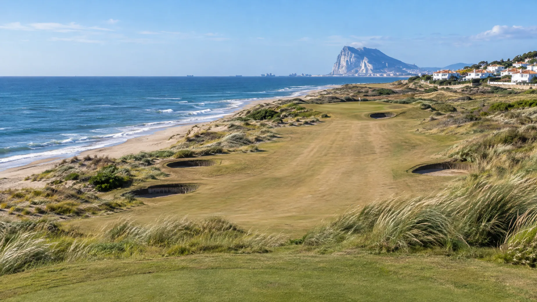 Properties for sale at Alcaidesa Golf: new homes above links fairways running down to the beach in San Roque