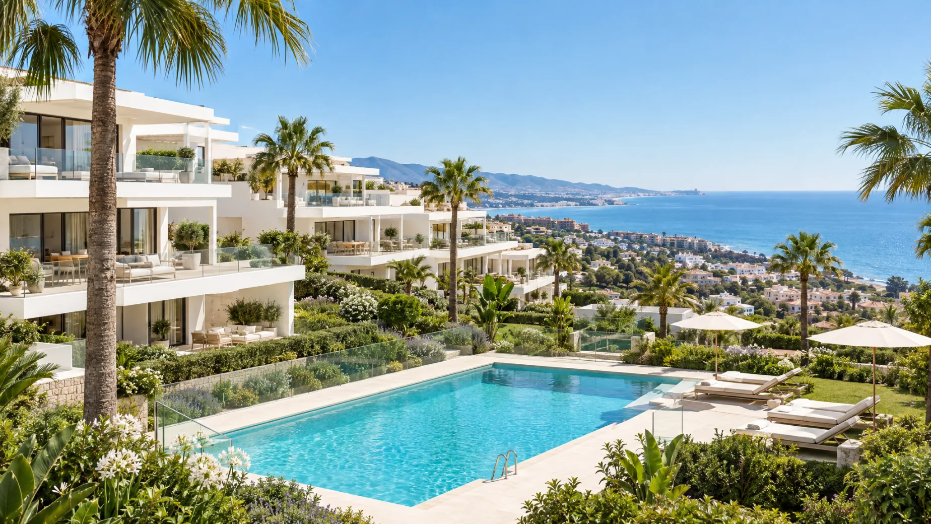 Immobilienpreise in Spanien: neue Wohnanlage mit Meerblick an der Costa del Sol bei Estepona