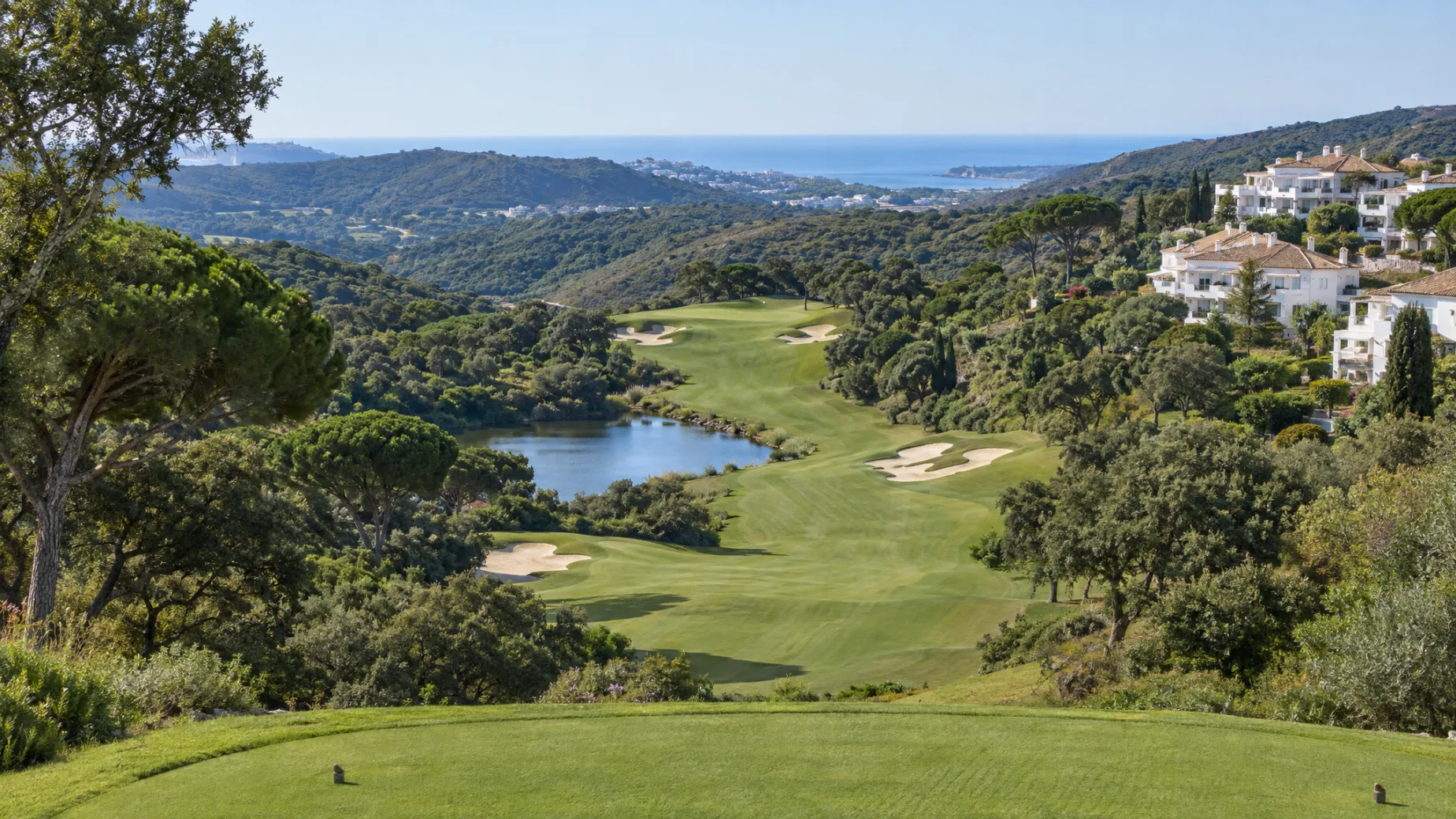 Properties for sale at La Reserva Golf: new homes beside fairways on the hillside above Sotogrande