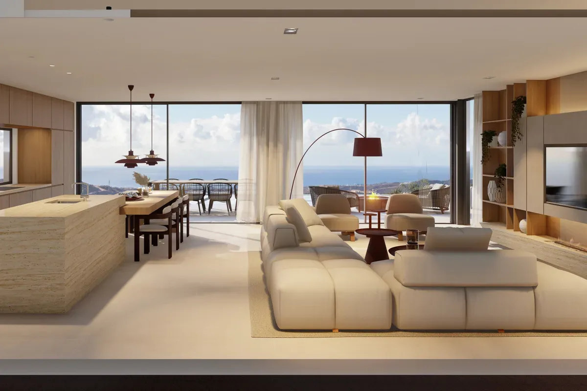 A light-filled Monte Mayor villa with coast views