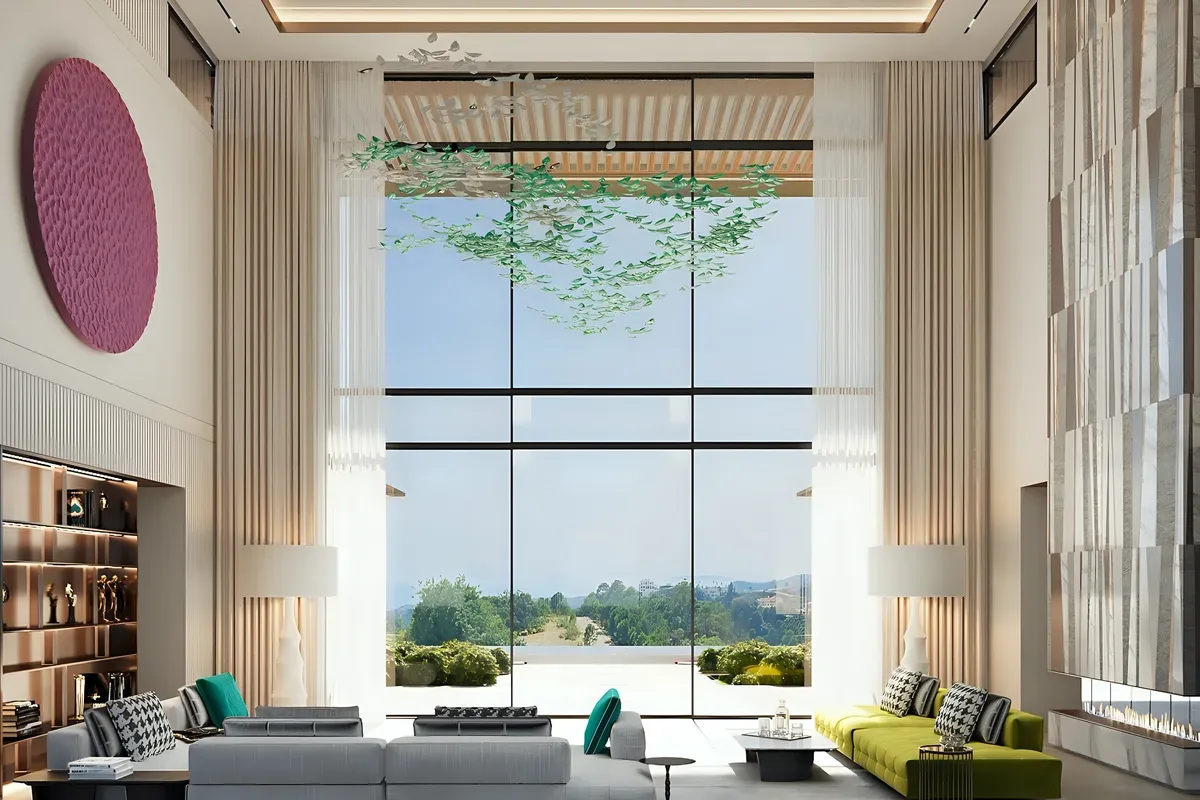 A grand contemporary villa over the golf